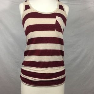 3/ $15 Shimmery Red White Stripe Razor Back Tank